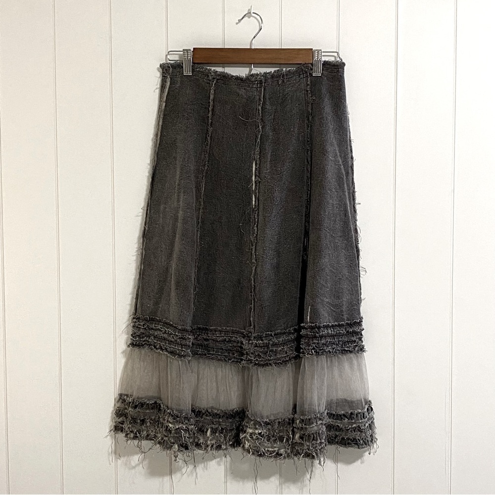 Free People ruffled mesh trim A line skirt size 0